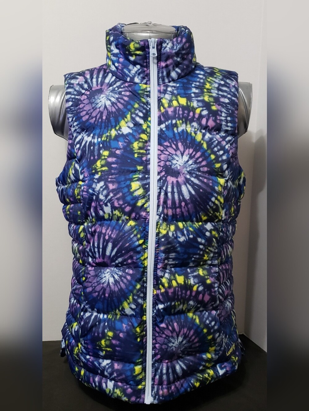 Lands' End  Blue Quilted Puffer Vest Goose Down Womens Med 10-12 80% down